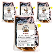 카페프룻 버블티 밀크티 베이스 카페용 흑당시럽, 1kg, 4개