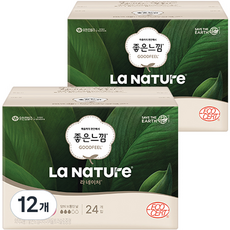 La NaTUre GOODFEEL超薄棉質衛生棉 蝶翼型, 中型, 24入, 12個