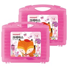모나미 모니주 가방 핑크 크레파스, 18색, 2개