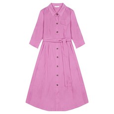 SI(씨) 여성용 핀턱 벨티드 롱 셔츠 원피스 SKOAD2509