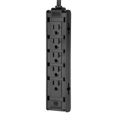 PowerSync 包爾星克 群加 1開10插雙面抗搖擺延長線 TSAS0010, 1m, 黑色, 1條