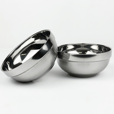 퀸센스 헤킨스 스테인레스 이중 국그릇 14cm, 실버, 2개