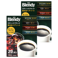 AGF Blendy 即溶黑咖啡包 4種綜合, 2g, 20條, 2盒