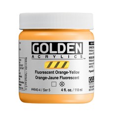 Golden 高登 單支壓克力顏料 Flourescent Orange-Yellow S5, 118ml, 1色