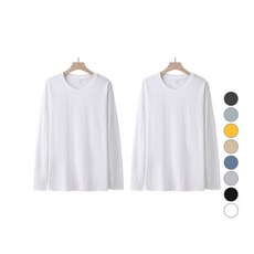 엘쏘 여성용 통기성 솔리드 30수 코튼 긴팔 티셔츠 2p