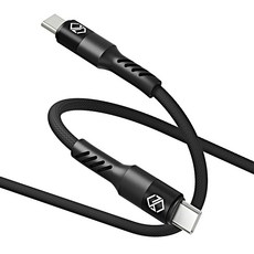 신지모루 C to C타입 주석도금 단선강화 60W PD 고속충전 케이블, 1m, 블랙, 1개