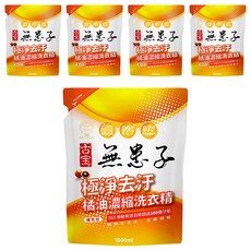 SOAPBERRY 古寶無患子 極淨去汙橘油濃縮洗衣精補充包, 1.6L, 5包