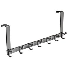 HOUDER 太空鋁門後掛鉤 7鉤 BH323-4, 槍灰色, 1個