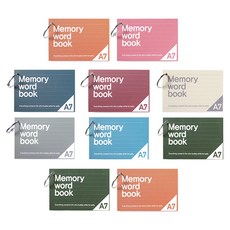 投影設計 A7 記憶環詞彙書 60 張, 顏色隨機, 10本