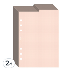 PLEPIC 6孔雙面索引補充內頁 格線 蜜桃, 30張, 2個