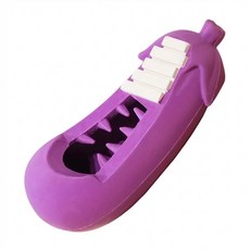 Petopia 拍拖皮婭 紫色 天然橡膠超耐咬玩具 潔牙 漏食, 茄子, 1個