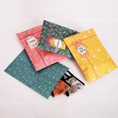 Yeonduaengdu 雙面膠帶 緞帶標籤 便條紙 禮物紙袋 大信封 4款 x 6入 組, 245 x 330 mm, 1套