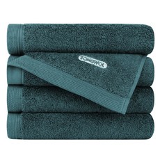 Songwol 松月 Comfort Ground 飯店毛巾 200g 40支精梳棉, 4個, 綠色