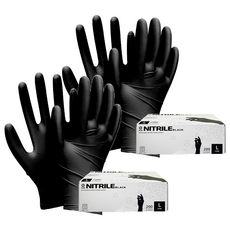 G CLUB 無粉型丁腈手套 200入, 黑色, 大(L), 2個