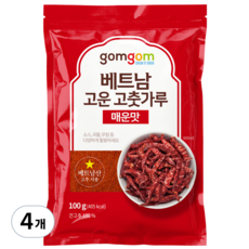 gomgom 越南細辣椒粉 辣味, 100g, 4個