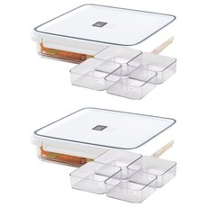 STORYG Sky Lock密扣保鮮盒 Jumbo款 1號+分離式隔盒 4入組, 1.7L, 2組