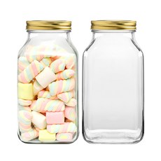 多功能密封罐 多用途瓶 金色瓶蓋, 2.2L, 2個