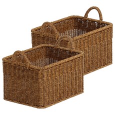 house recipe. PP仿藤Ver 2基本款手提籃, 棕色, 2個