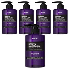 KUNDAL 昆黛爾 蜂蜜澳洲堅果保濕護髮乳 青檸羅勒柑橘香, 500ml, 5瓶