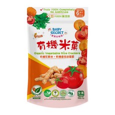 BABY SECRET 寶寶的秘密 有機米菓, 1個, 25g, 花東米 + 番茄 + 胡蘿蔔