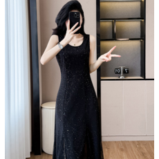 POPLARNC 女款 Rowen 無袖連身裙 P25SMOPS031102 含大尺碼, 黑色