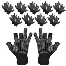 Silvercast 實惠型釣魚多功能3切手套 雙手著用組, 黑色, 10套