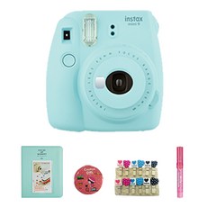 instax 拍立得 相機mini 9+硬相冊隨機出貨+手鏡隨機出貨+心樹裝飾+米菲筆隨機出貨, Instax mini 9（冰藍色）, 1套