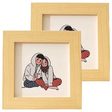 디케이원 작고 이쁜 미니 액자, 2개, 브라운