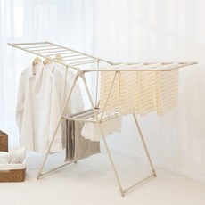 코멧 튼튼한 분체스틸 2단 건조대, 크림