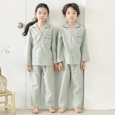 PINGCOCO 兒童小哈密瓜格紋睡衣上下套裝