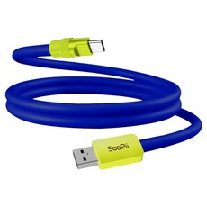 수피 A타입-C타입 USB 3.2 비비드 컬러 안드로이드 오토 카플레이 10G 고속 데이터 충전케이블 S90, 블루, 1개, 50cm