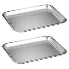 Marketpio 簡約鋼製淺托盤, 單一顏色, 2個