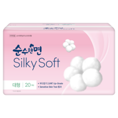 순수한면 실키소프트 생리대, 대형, 20개입, 1개