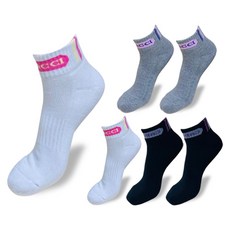 CAPACCI 女款素色短筒運動襪, 6個, 白色 + 灰色 + 黑色