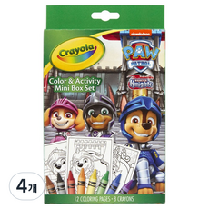 크레욜라 컬러링 크레용 미니박스 퍼피 구조대, 8색, 4개