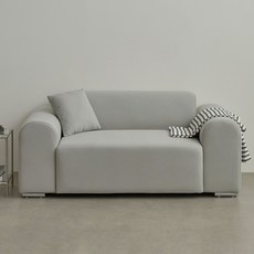 퍼리든 멜로아 패브릭 2인용 쇼파 + 쿠션 세트 방문설치, 그레이