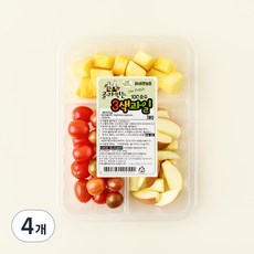 All바른농장 골라먹는 3색과일 파인애플 + 자달토마토 + 사과, 4개, 850g