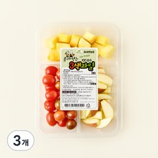 All바른농장 골라먹는 3색과일 파인애플 + 자달토마토 + 사과, 3개, 850g