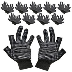 Silvercast 兩指開口圓點釣魚作業手套 SVFCG, 黑色, 10套