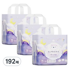 엘프레리 유아용 에어윙 팬티 기저귀, 중형(M), 192매