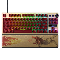 RAZER 雷蛇 Huntsman 獵魂光蛛 V3 PRO TKL 電競鍵盤 (英文/CS2 聯名款), 金色, RZ03-04982100-R3M1, 類比式光軸