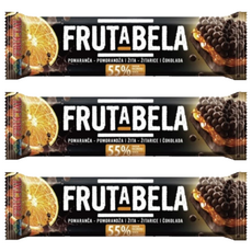 FRUTABELA 低卡纖果棒 黑巧克力橘子 天然水果製 內含果醬夾層 外有優格淋醬, 25g, 3條