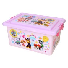 PAW PATROL 汪汪隊立大功 塑膠收納箱 附蓋 6歲以上 567811, 汪汪隊 粉色, 1個
