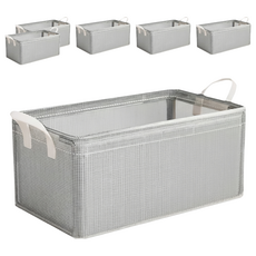 折疊鋼架收納盒 573g, 特大(50 x 30 x 27cm), 透明色, 6個