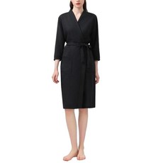 Woni家 情侶華夫格浴袍 XL, 1個, 黑色