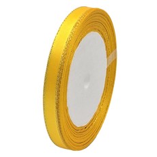 세컨드베스트 골드 포인트 헤어 액세서리 선물 상자 포장리본 1cm, 옐로우, 1개, 22m