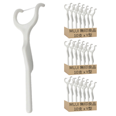 MUJI 無印良品 牙線棒 Y型, 3組, 10支