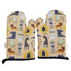 Betty's 焙蒂絲 隔熱手套 耐熱200度 小 26.5 x 17cm, 橘色 + 白色 + 藍色, 1雙