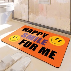 비욘드리빙 굿스마일 빨아쓰는 규조토 발매트, HAPPY SMILE FOR ME