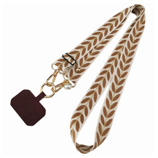 手機防遺失可調節長度長掛繩, 1個, 棕色